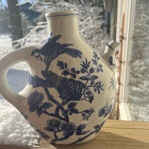 Vintage Formalities Baum Bros. Chinese Chinoiserie Blue Peony & White Pitcher